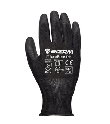 Трикотажні рукавички з поліуретановим покриттям MICROFLEX PB, розмір 8, арт. 34005 34008 фото