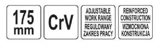 Кліщі переставні по трубах з блокув. кнопкою YATO: L= 175 мм, розвід губ- 30 мм Cr-V YT-20890 фото