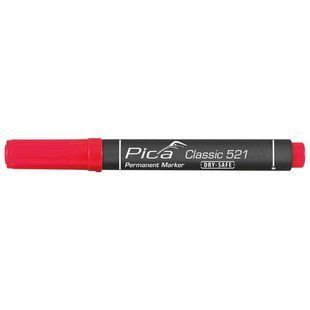 Маркер перманентний Pica 521/40 Classic Permanent Marker Chisel tip, зі скошеним носиком, червоний 521/40 фото
