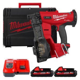 Пістолет цвяхозабивний акумуляторний безщітковий MILWAUKEE M18 FRCN45-302X (зарядний пристрій M12-18 FC, 2 акумулятори М18 НВ3 3 4933498169 фото