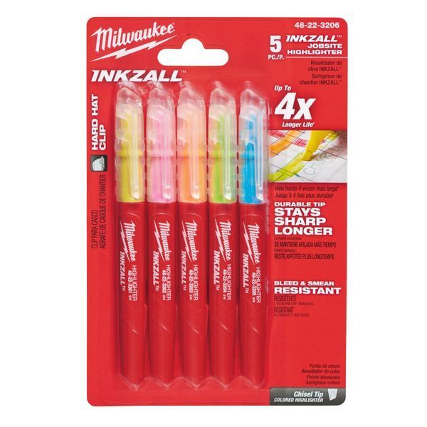 Набір маркерів для текста InkZAll MILWAUKEE, кольорових, (5шт) 48223206 фото