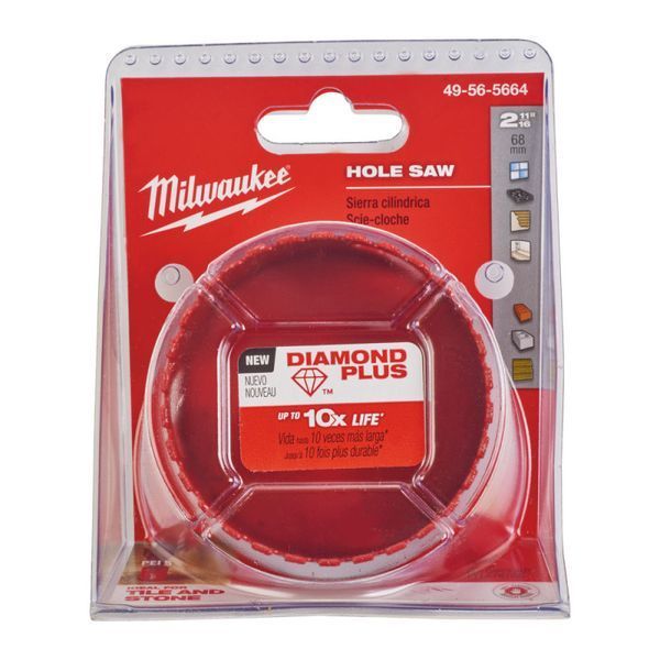 Коронка алмазная Diamond Plus MILWAUKEE, &Oslash;68мм (5/8''х18) (сверление с водой) (замена на 4932500120) 49565664 фото