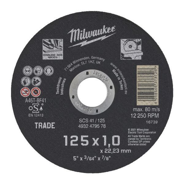 Диск отрезной по металлу MILWAUKEE Trade, SCS 41/230х1.9 PRO+, &Oslash;230мм 4932479579 фото