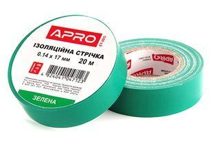 Ізоляційна стрiчка зелена 0.14х17мм 20м (пачка, кратно 10шт) APRO 079466 фото