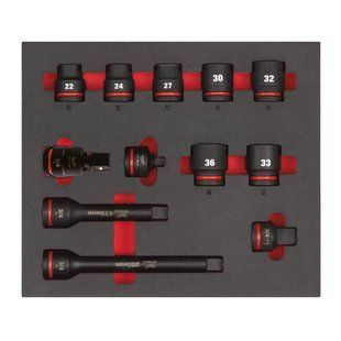 Ложемент с головками ShW 3/4'' STD MILWAUKEE, (12шт) (45х536х417мм) для тележек 4932493396 фото