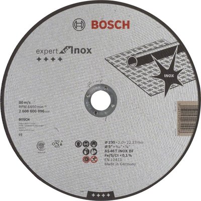 Отрезной круг Bosch Expert for INOX 230 x 2 мм, прямой 2608600096 фото