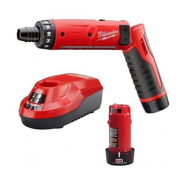 Викрутка акумуляторна MILWAUKEE, M4 D-202B, 5Нм (зарядний пристрій, 2 акумулятори М4 2Аг, картонне пакування) 4933440475 фото