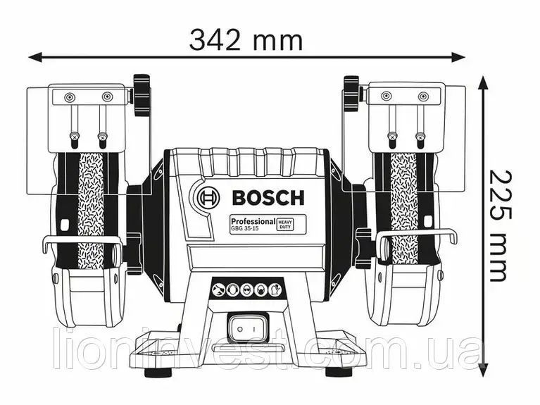 Двошпиндельне електричне точило GBG 35-15 PROFESSIONAL 060127A300 фото