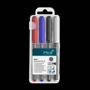 Набір перманентних маркерів PICA 534/04 Classic Permanent Pen (червоний/синій/чорний/білий), 4шт 534/04 фото