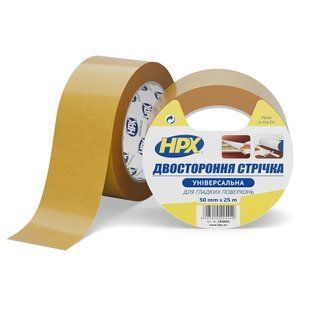 Стрічка двохстороння для ковроліну полiпроп. 50мм х 25м бiла ECO CE5025 фото