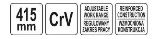 Кліщі переставні по трубах з блокув. кнопкою YATO: L= 415 мм, розвід губ- 95 мм Cr-V YT-20893 фото