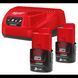 Енергокомплект Li-Ion MILWAUKEE, M12 NRG-302 (зарядний пристрій С12 С, 2 акумулятори М12 В3 3Аг, картонне пакування) 4933451902 фото 1