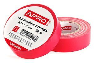 Ізоляційна стрiчка червона 0.14х17мм 20м (пачка, кратно 10шт) APRO 079458 фото