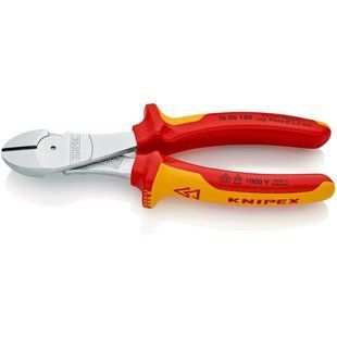 Кусачки&nbsp;боковые&nbsp;(бокорезы)&nbsp;особой&nbsp;мощности,&nbsp;&Oslash;3,8мм,&nbsp;180мм&nbsp;VDE&nbsp;KNIPEX&nbsp;74&nbsp;06&nbsp;180,&nbsp;хромированные 74 06 180 фото