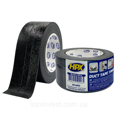 HPX Duct Tape Universal 1900 - 48мм х 50м - армированная клейкая лента, сантехнический скотч, черная BC4850 фото