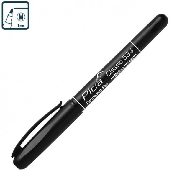 Маркер перманентный Pica 534/40 Classic Permanent Pen Medium, тонкий, красный 534/40 фото