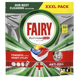 FAIRY Platinum Плюс Все в Одному Засіб д/м посуд в кап д/авт посуд машин Лимон 88шт 8700216236348 фото