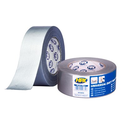 HPX Duct Tape Universal 1900 - 48мм х 50м - армована клейка стрічка, сантехнічний скотч, срібляста DC5050 фото