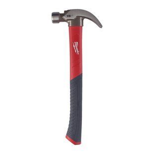 Молоток з закругленим цвяходером і рукояткою зі скловолокна Fiberglass MILWAUKEE, 450гр 4932478657 фото