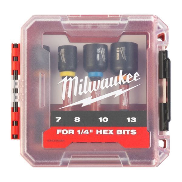 Набор насадок торцевых магнитных под внешний 6-гранник ShW MILWAUKEE, (7/8/10/13мм) (4шт) 4932492445 фото