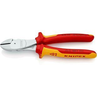 Кусачки&nbsp;боковые&nbsp;(бокорезы)&nbsp;особой&nbsp;мощности, &Oslash;4,2мм,&nbsp;200мм&nbsp;VDE&nbsp;KNIPEX&nbsp;74&nbsp;06&nbsp;200,&nbsp;хромированные 74 06 200 фото