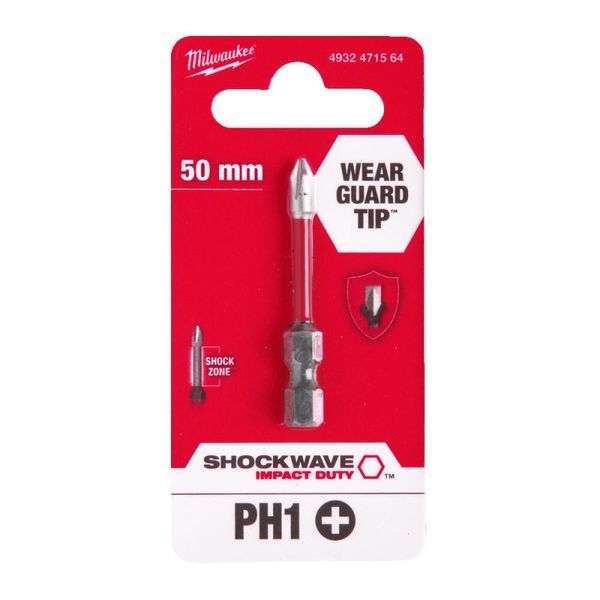 Біта SHOCKWAVE MILWAUKEE, PH1, 50мм 4932471564 фото