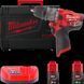 Дрель-шуруповёрт аккумуляторная бесщёточная ударная MILWAUKEE, M12 FPDX-202X, 37Нм (ЗУ,2х2Ач,HDкейс) 4933464136 фото 1
