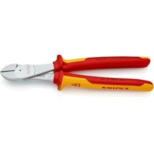 Кусачки&nbsp;боковые&nbsp;(бокорезы)&nbsp;особой&nbsp;мощности, &Oslash;4,6мм,&nbsp;250мм&nbsp;VDE&nbsp;KNIPEX&nbsp;74&nbsp;06&nbsp;250,&nbsp;хромированные 74 06 250 фото