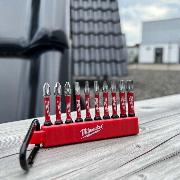 Набор бит ShW MILWAUKEE, 50мм в держателе с карабином, (2xPH2/PZ2/TX15/2xTX20/2xTX25/TX30/TX4)(10шт) 4932480941 фото