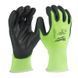 Перчатки рабочие сигнальные Hi-Vis MILWAUKEE, с сопротивлением порезам 1/A уровня, размер 10/XL 4932479919 фото 1