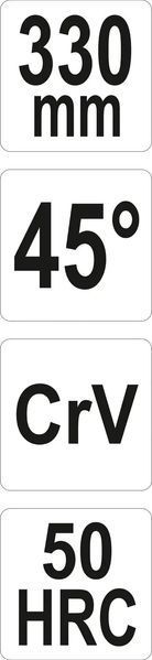 Щипці вигнуті під 45&deg; з 2 шарнірами YATO : L= 330 мм, HRC 50, Cr-V YT-20401 фото