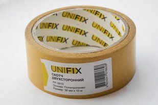 Стрічка клейка двостороння на поліпропіленовій основі 38мм*10м UNIFIX 051760 фото