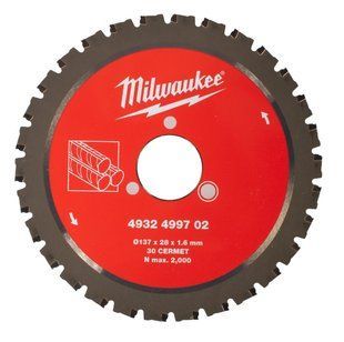 Диск пильный по металлу MILWAUKEE для резака арматуры &Oslash;137x28x1,6мм, 30зуб 4932499702 фото