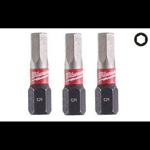 Біта SHOCKWAVE MILWAUKEE, Hex5,0, 25мм, (3шт) 4932500381 фото
