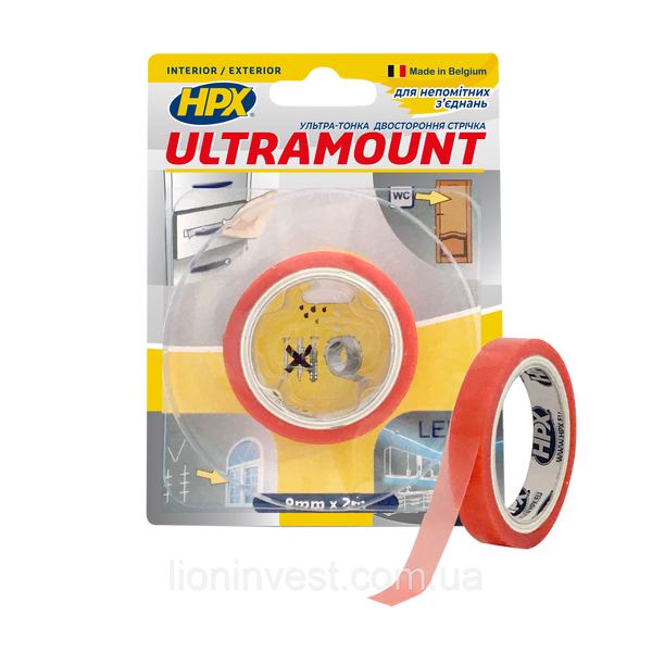 ULTRA MOUNT - 9мм x 2м ультра-тонкая прозрачная монтажная лента (скотч) для незаметных соединений UM0902 фото