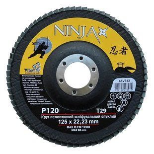 Круг лепестковый шлифовальный NINJA 125х22 мм, Т29 65V612 фото