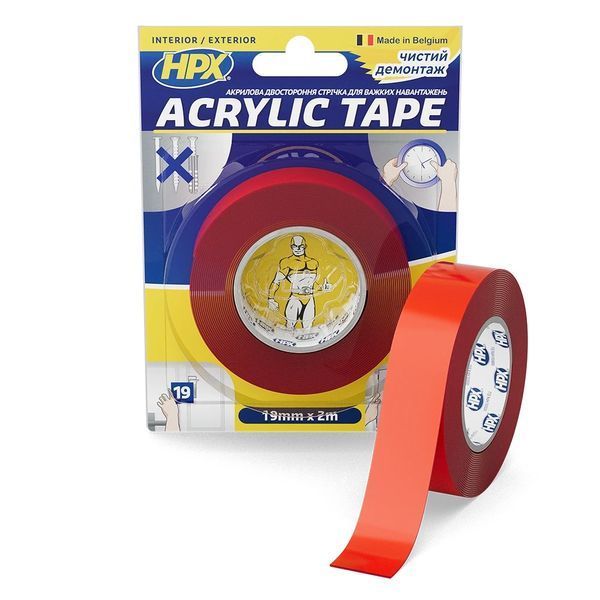 Лента двухсторонняя ACRYLIC TAPE 19мм х 2м прозрачная (блистер) TT1902 фото