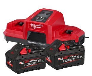 Енергокомплект Li-Ion MILWAUKEE, M18 FORGENRG-802 DBSC (зарядний пристрій M18 DBSC, 2 акумулятори М18 FB8 8Аг, картонне пакуванн 4933498616 фото