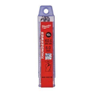 Сверло по металлу THUNDERWEB HSS-G MILWAUKEE, DIN338, &Oslash;6,0x93х57мм, (10шт) 4932352390 фото