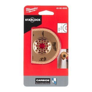 Полотно для мультітула STARLOCK MILWAUKEE, Carbide Grit 75х20х1,2мм (видалення затирки) 48906050 фото