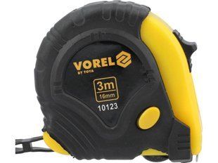 Рулетка VOREL : L= 3 м x 16 мм, 3 фіксатори [12/120] 10123 фото