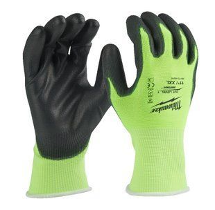 Рукавиці робочі сигнальні Hi-Vis MILWAUKEE, з опором порізам 1/A рівня, розмір 11/XXL 4932479920 фото