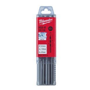 Свердло по металу HSS-R MILWAUKEE DIN338, діаметр 10,0х133х87мм, (10шт), пластикова коробка 4932363534 фото