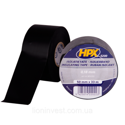 HPX 5200 - 50мм x 33м х 0,15мм, черная - профессиональная изоляционная лента IB5033 фото