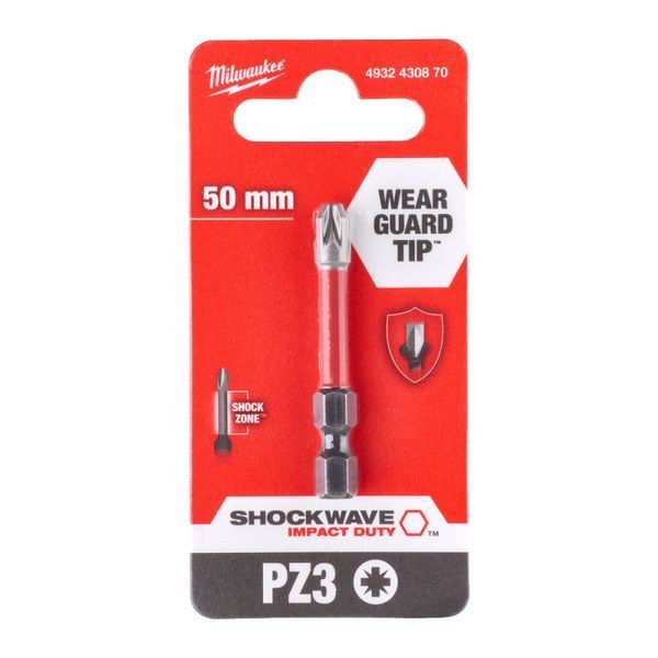 Бита SHOCKWAVE MILWAUKEE, PZ3, 50мм 4932430870 фото