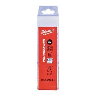 Сверло по металлу THUNDERWEB HSS-G MILWAUKEE, DIN338, &Oslash;9,7х133х87мм, (5шт) 4932459881 фото