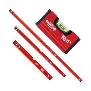 Набор уровней Slim Box MILWAUKEE, 10/60/120/180см, (4шт) 4932478898 фото