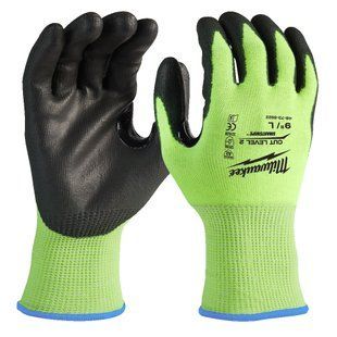 Рукавиці робочі сигнальні Hi-Vis MILWAUKEE, з опором порізам 2/B рівня, розмір 11/XXL 4932479925 фото