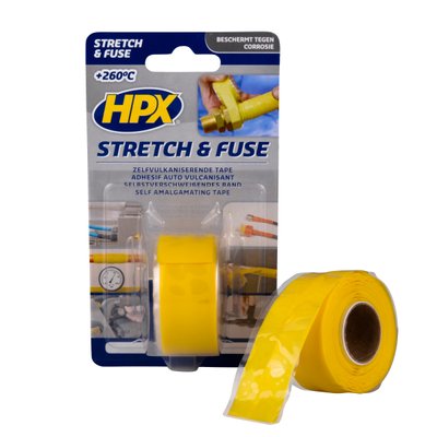 HPX Stretch&Fuse - 25мм х 3м, жовта силіконова вулканізуюча стрічка для ремонту труб та електроізоляції SG2503 фото