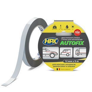 Стрічка двохстороння AUTOFIX 12мм х 5м чорна DSA1205 фото
